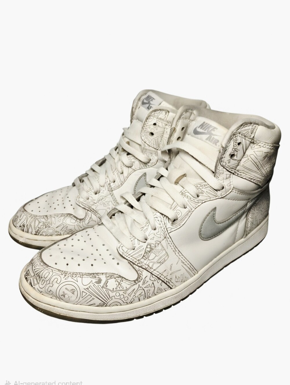 Nike Air Jordan 1 Retro High OG Laser 2015 705289-100 Mens Size 11.5 White